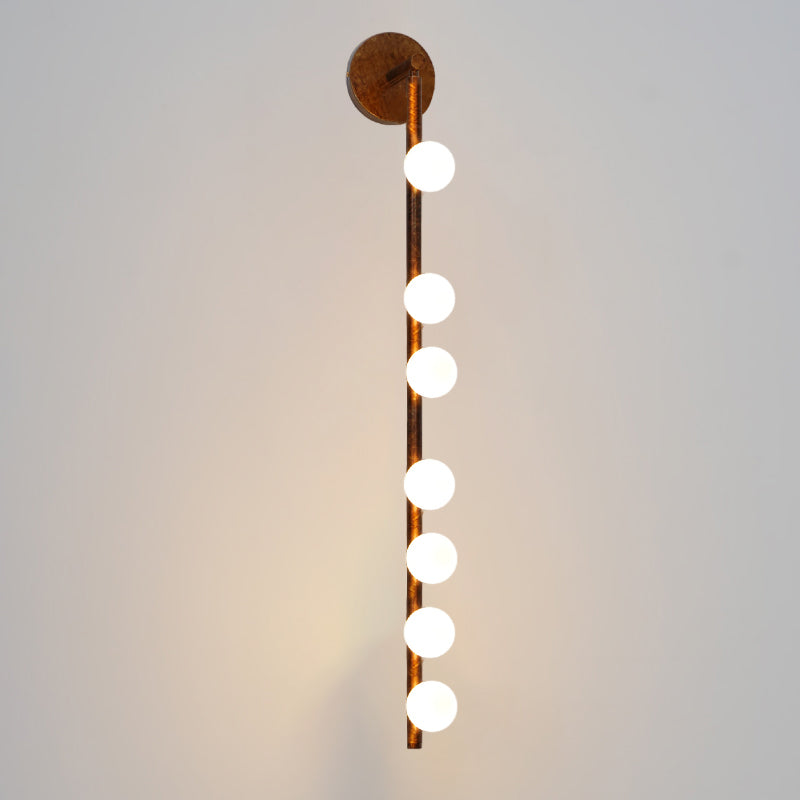 Brass Glass Tube Plug-in Wall Lamp | Brass & Glass | White