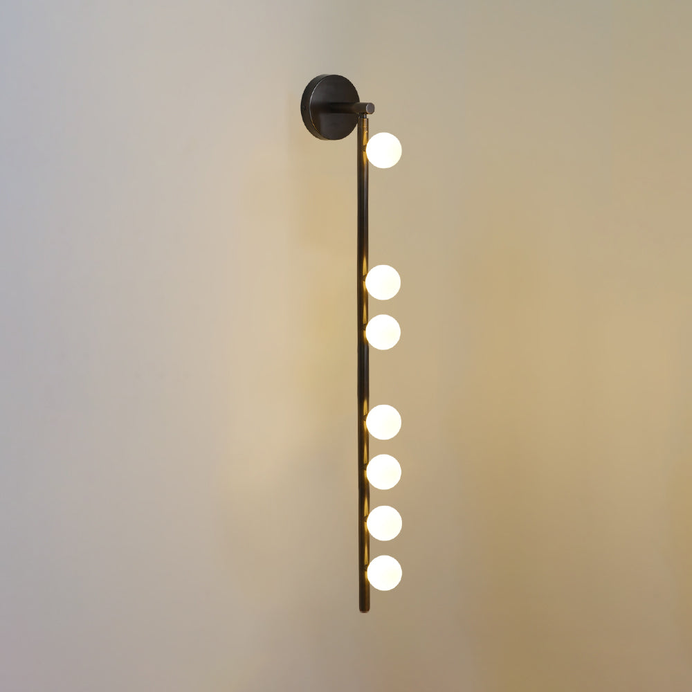 Brass Glass Tube Plug-in Wall Lamp | Brass & Glass | White