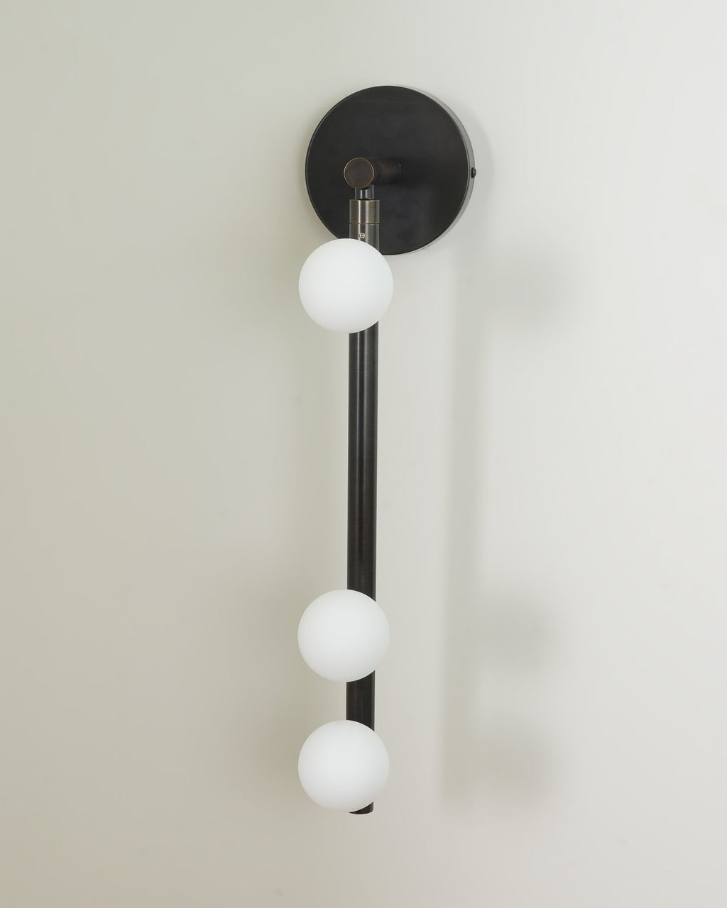 Brass Glass Tube Plug-in Wall Lamp | Brass & Glass | White