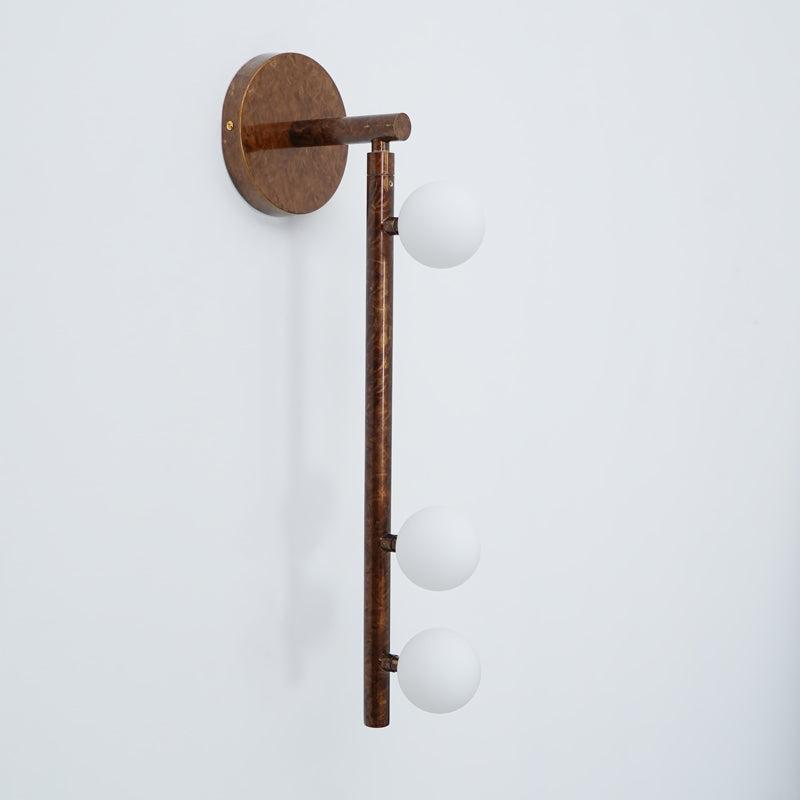 Brass Glass Tube Plug-in Wall Lamp | Brass & Glass | White