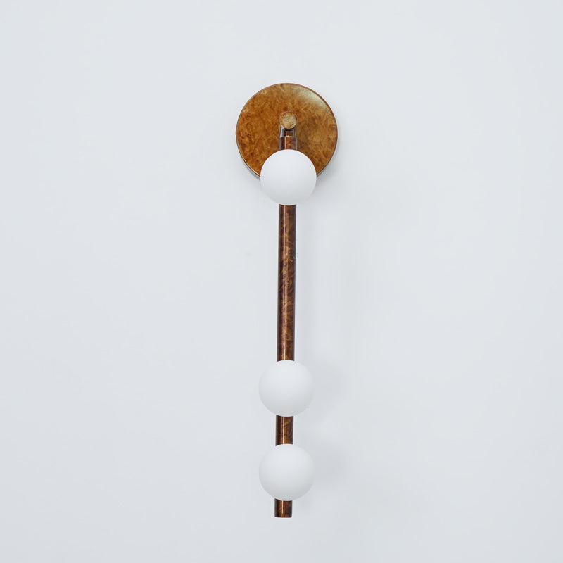 Brass Glass Tube Plug-in Wall Lamp | Brass & Glass | White