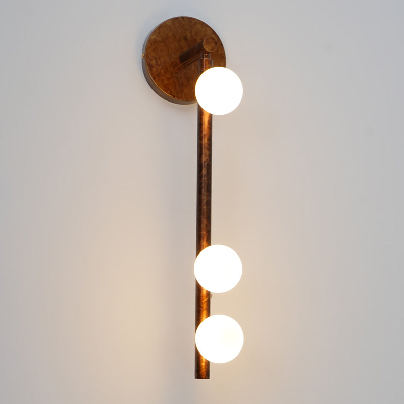 Brass Glass Tube Plug-in Wall Lamp | Brass & Glass | White
