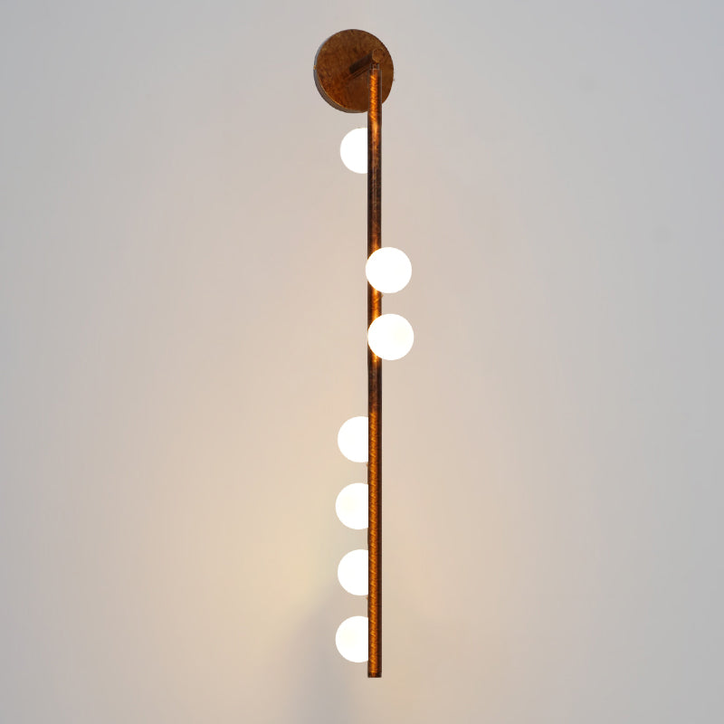 Brass Glass Tube Wall Lamp | Warm LED Illumination | Set of 2