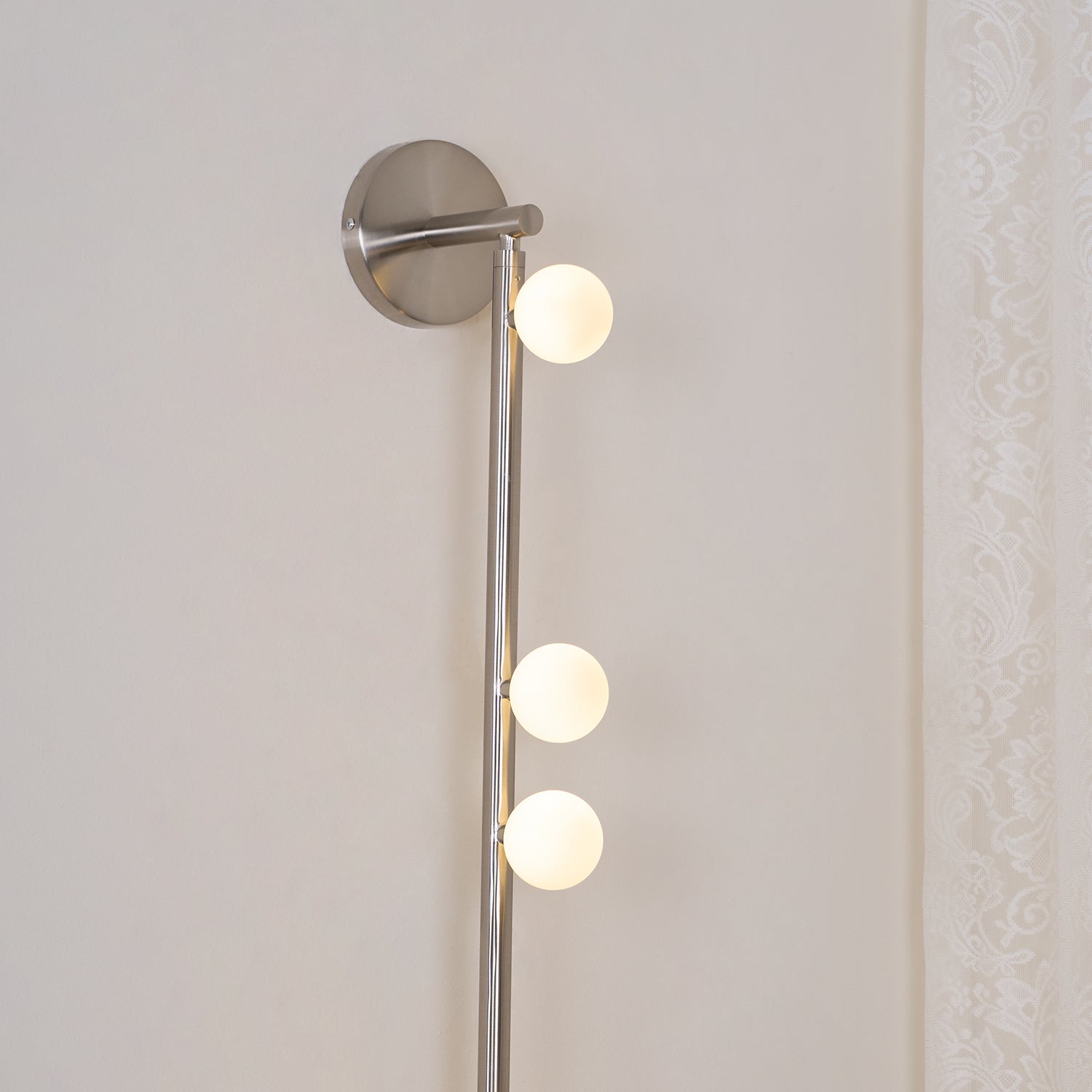 Brass Glass Tube Plug-in Wall Lamp | Brass & Glass | White