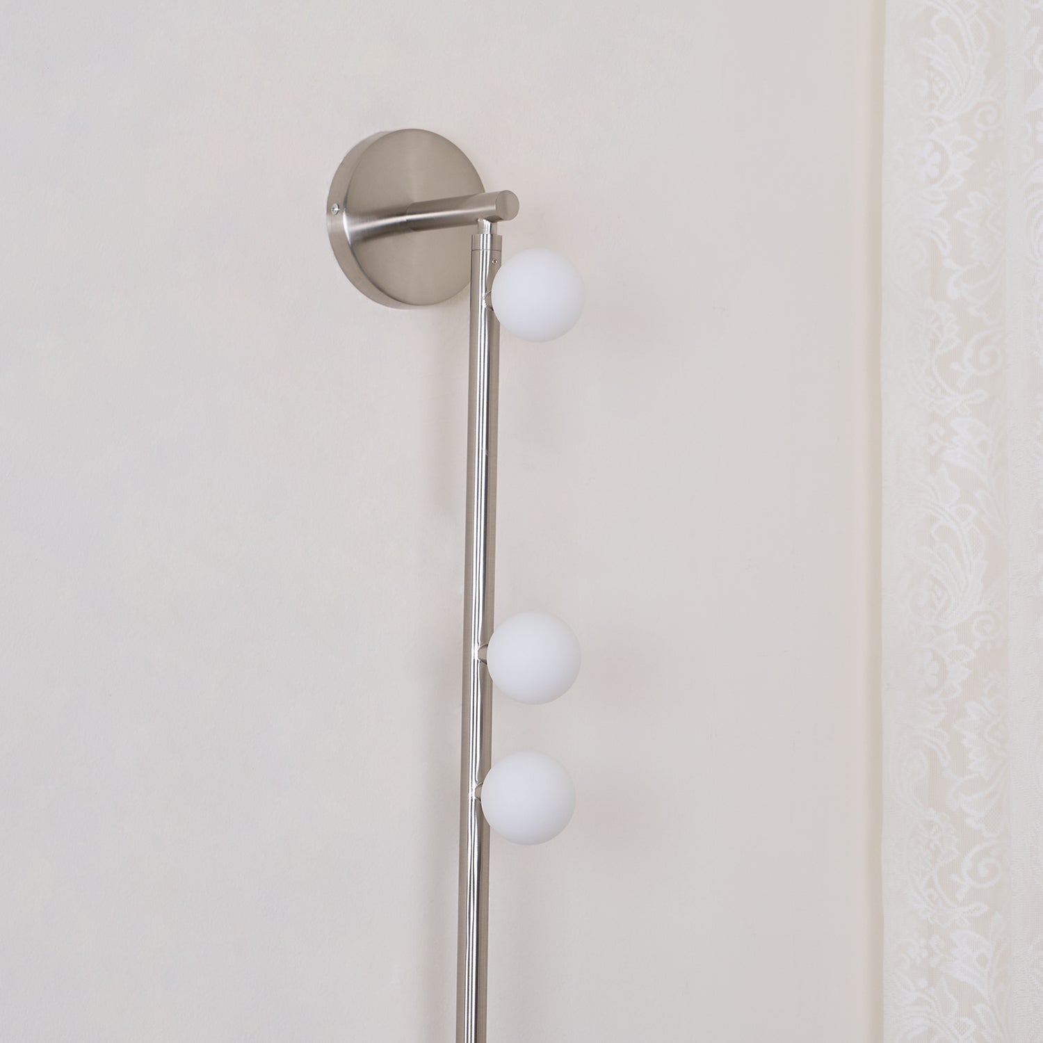 Brass Glass Tube Wall Lamp | Warm LED Illumination | Set of 2