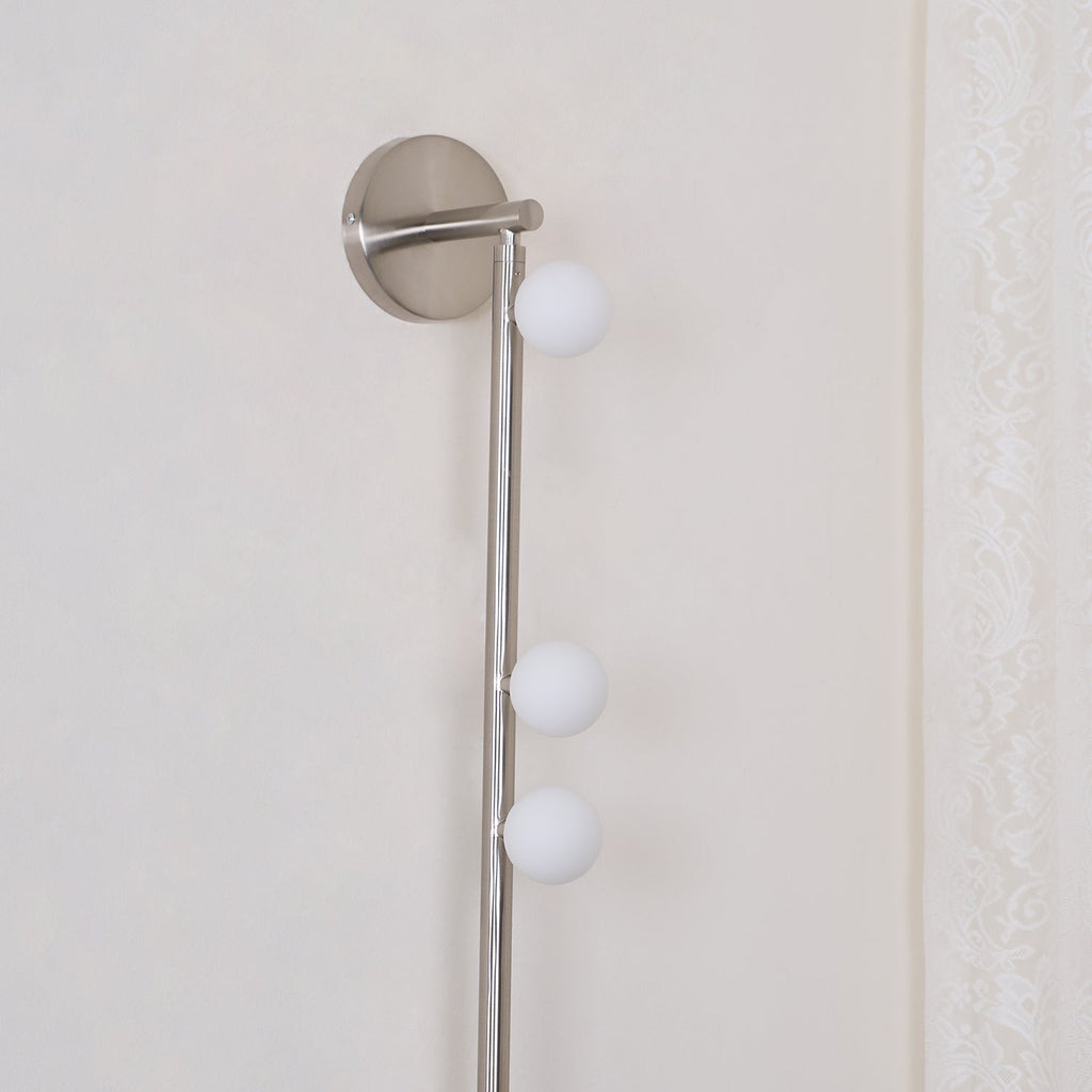 Brass Glass Tube Plug-in Wall Lamp | Brass & Glass | White