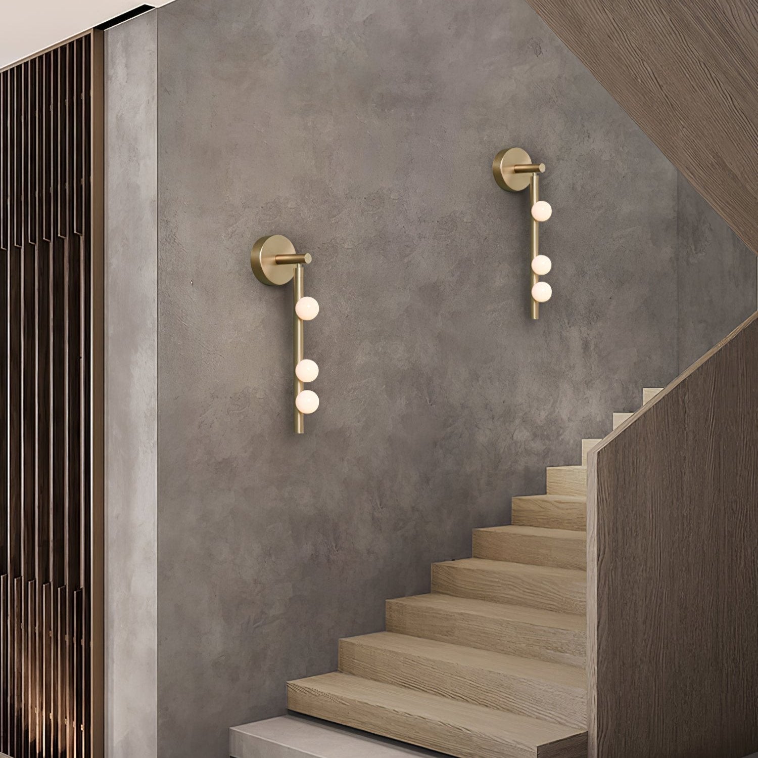 Brass Glass Tube Plug-in Wall Lamp | Brass & Glass | White