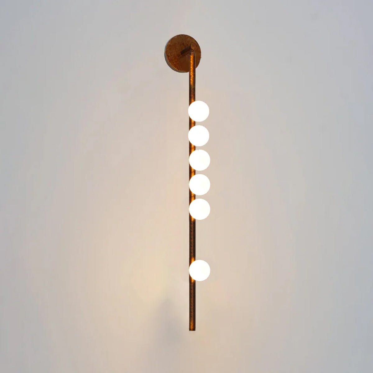 Brass Glass Tube Wall Lamp | Warm LED Illumination | Set of 2