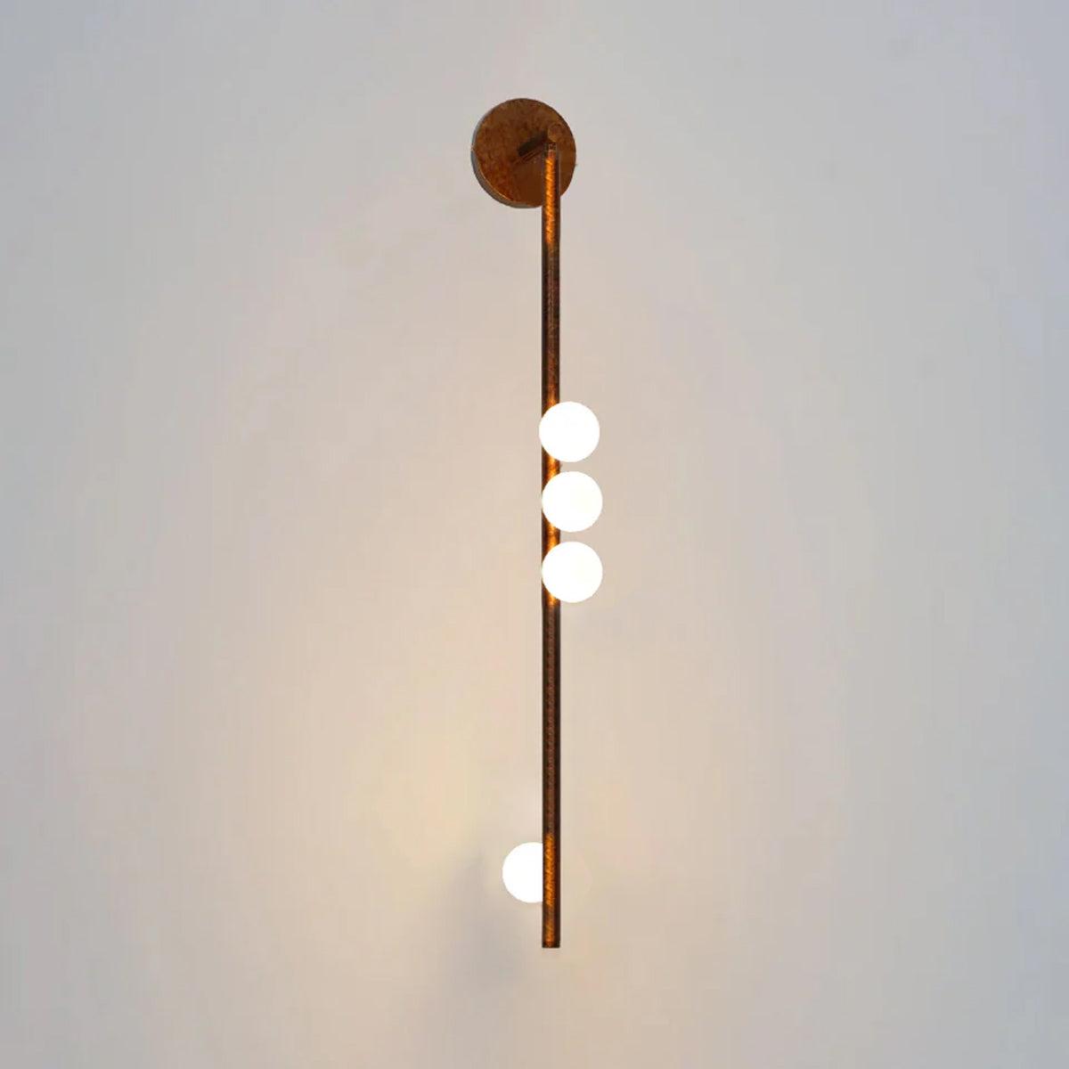 Brass Glass Tube Wall Lamp | Warm LED Illumination | Set of 2
