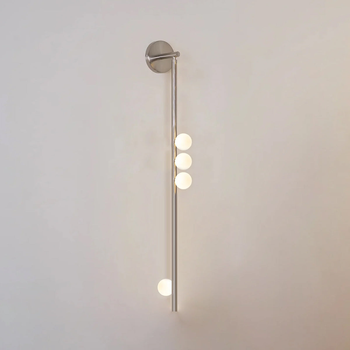 Brass Glass Tube Wall Lamp | Warm LED Illumination | Set of 2