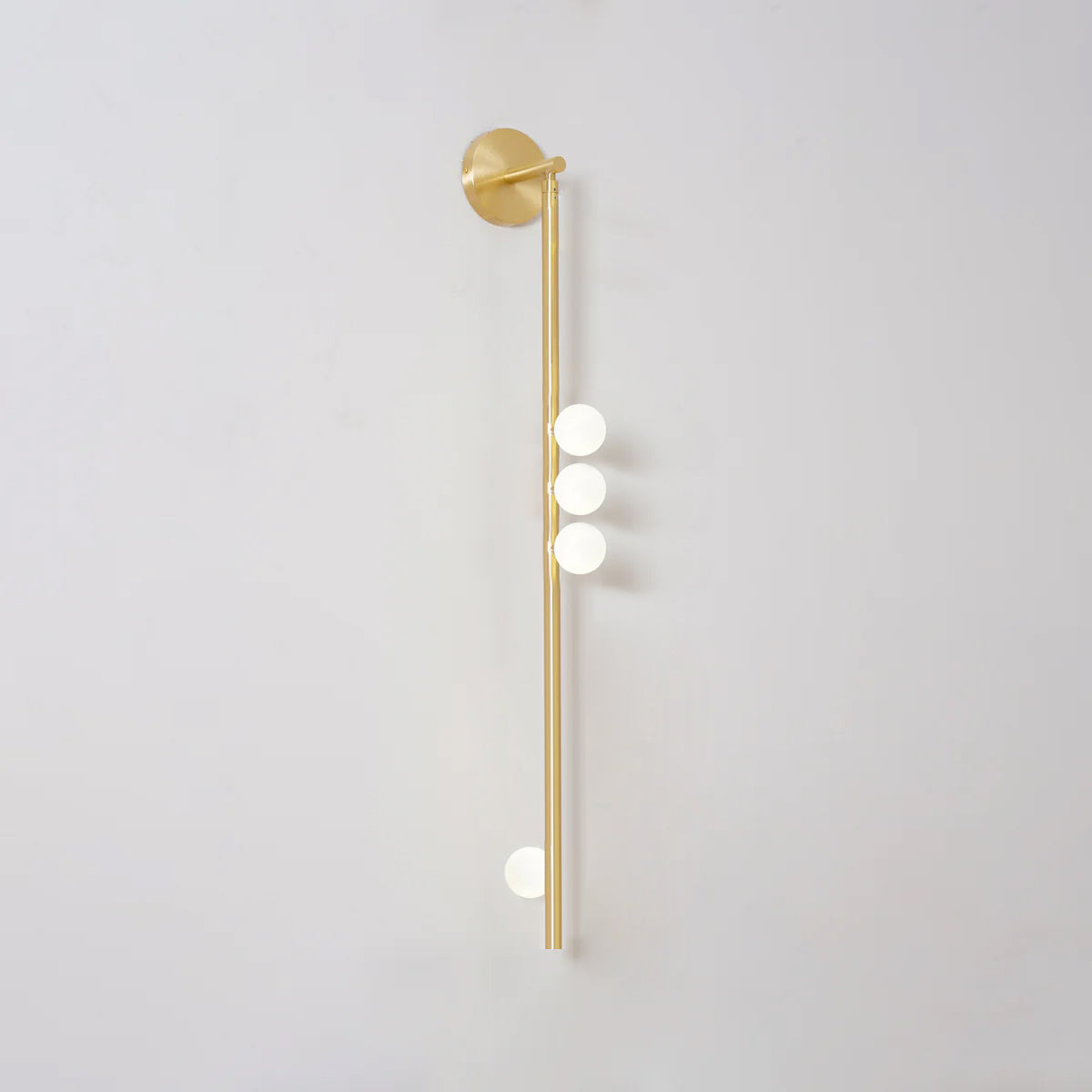 Brass Glass Tube Wall Lamp | Warm LED Illumination | Set of 2