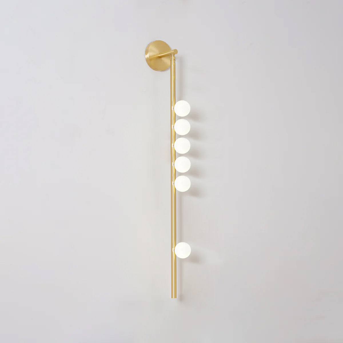 Brass Glass Tube Wall Lamp | Warm LED Illumination | Set of 2