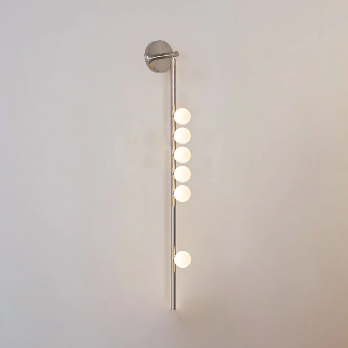 Brass Glass Tube Wall Lamp | Warm LED Illumination | Set of 2