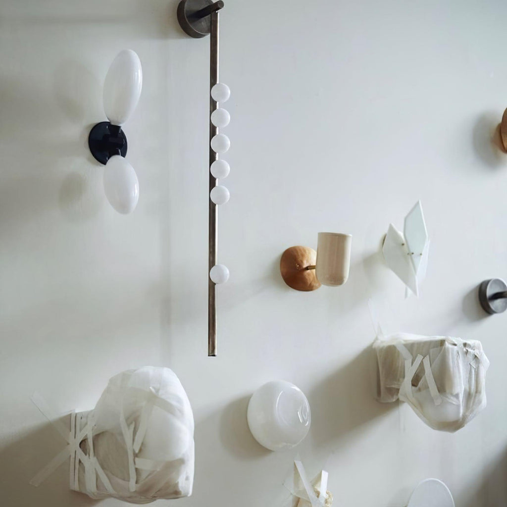Brass Glass Tube Plug-in Wall Lamp | Brass & Glass | White