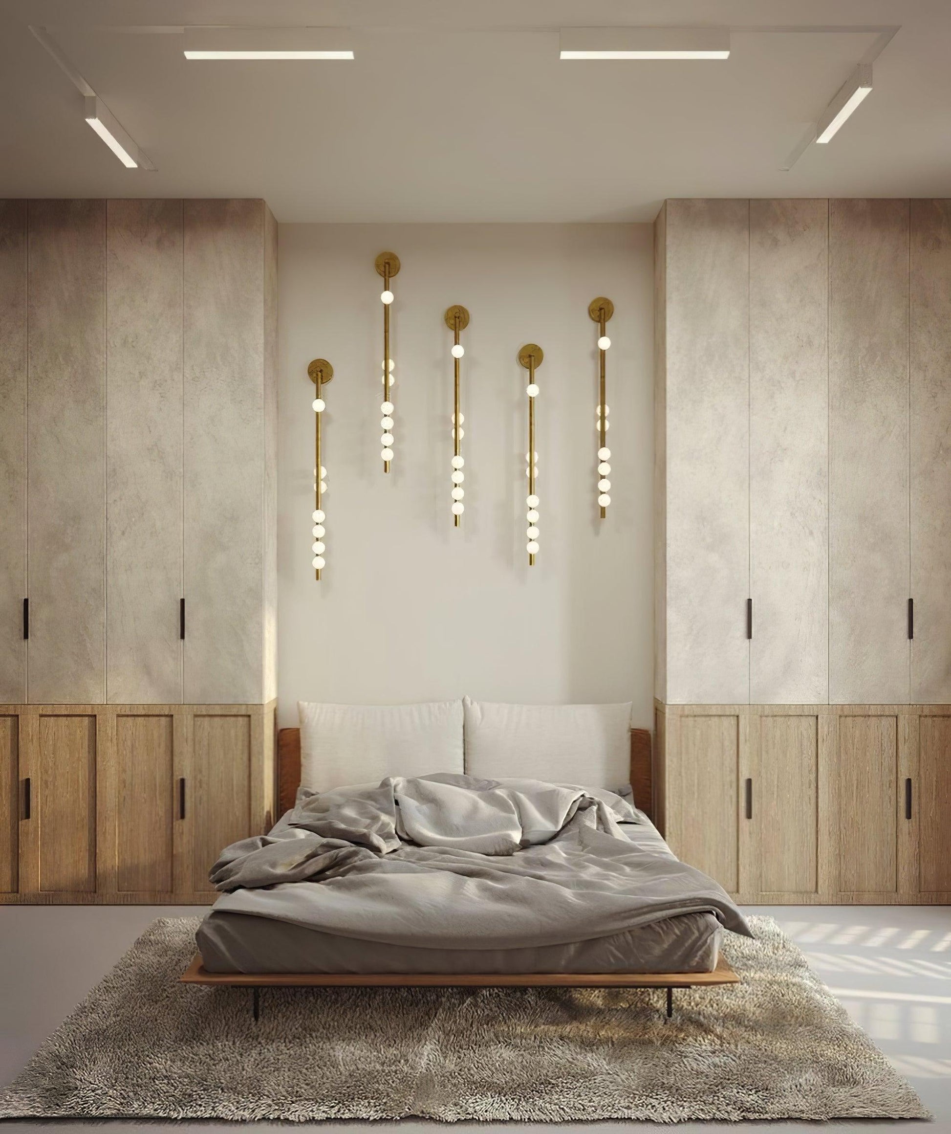 Brass Glass Tube Plug-in Wall Lamp | Brass & Glass | White