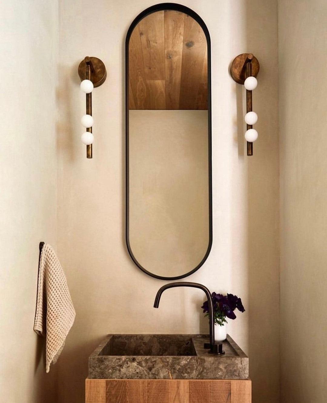 Brass Glass Tube Plug-in Wall Lamp | Brass & Glass | White