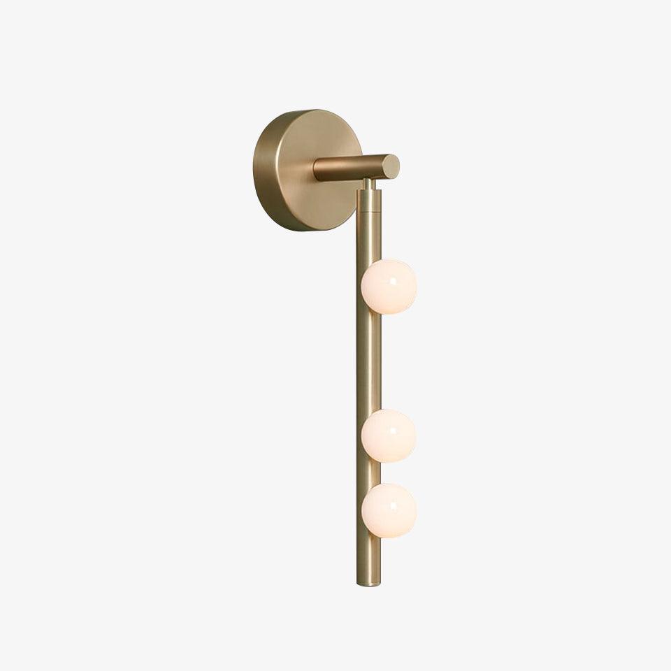 Brass Glass Tube Plug-in Wall Lamp | Brass & Glass | White