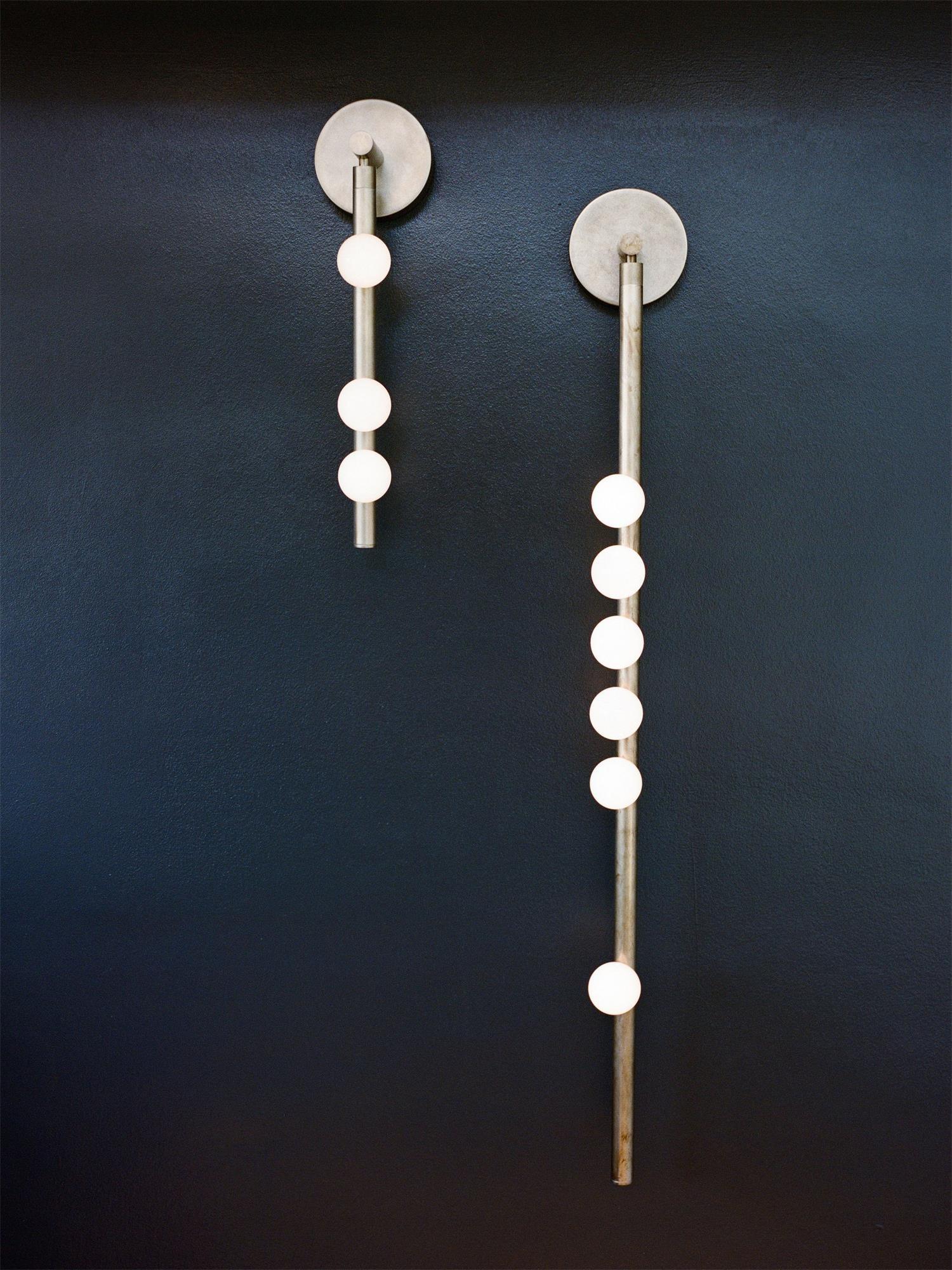 Brass Glass Tube Plug-in Wall Lamp | Brass & Glass | White