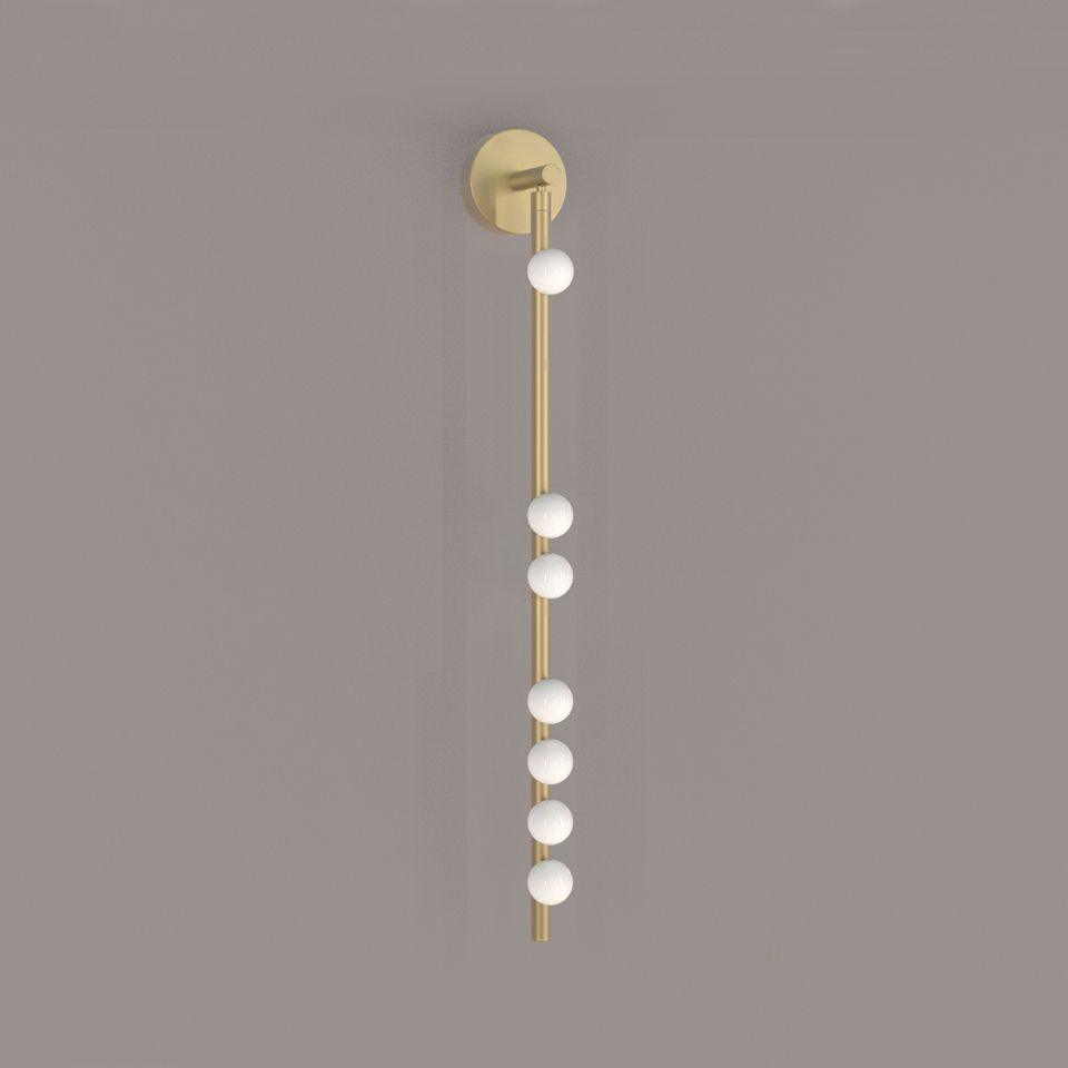 Brass Glass Tube Plug-in Wall Lamp | Brass & Glass | White