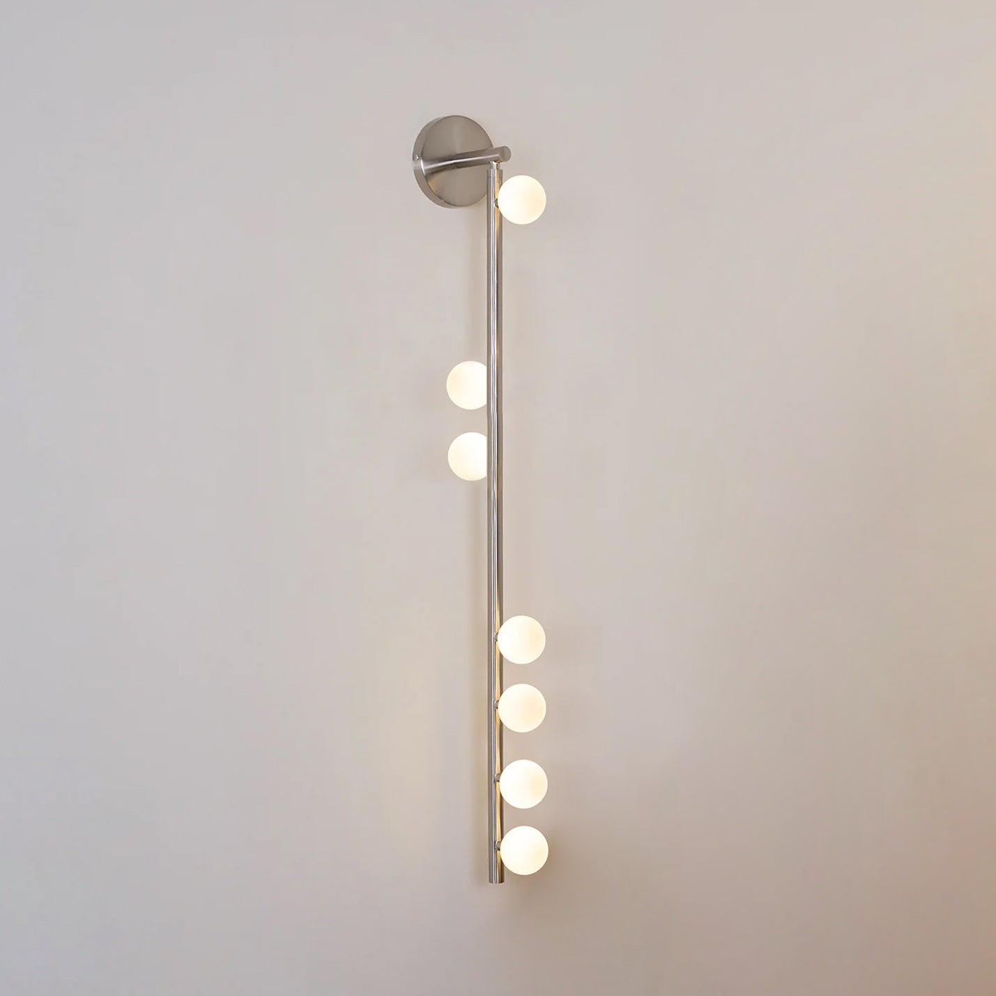 Brass Glass Tube Plug-in Wall Lamp | Brass & Glass | White