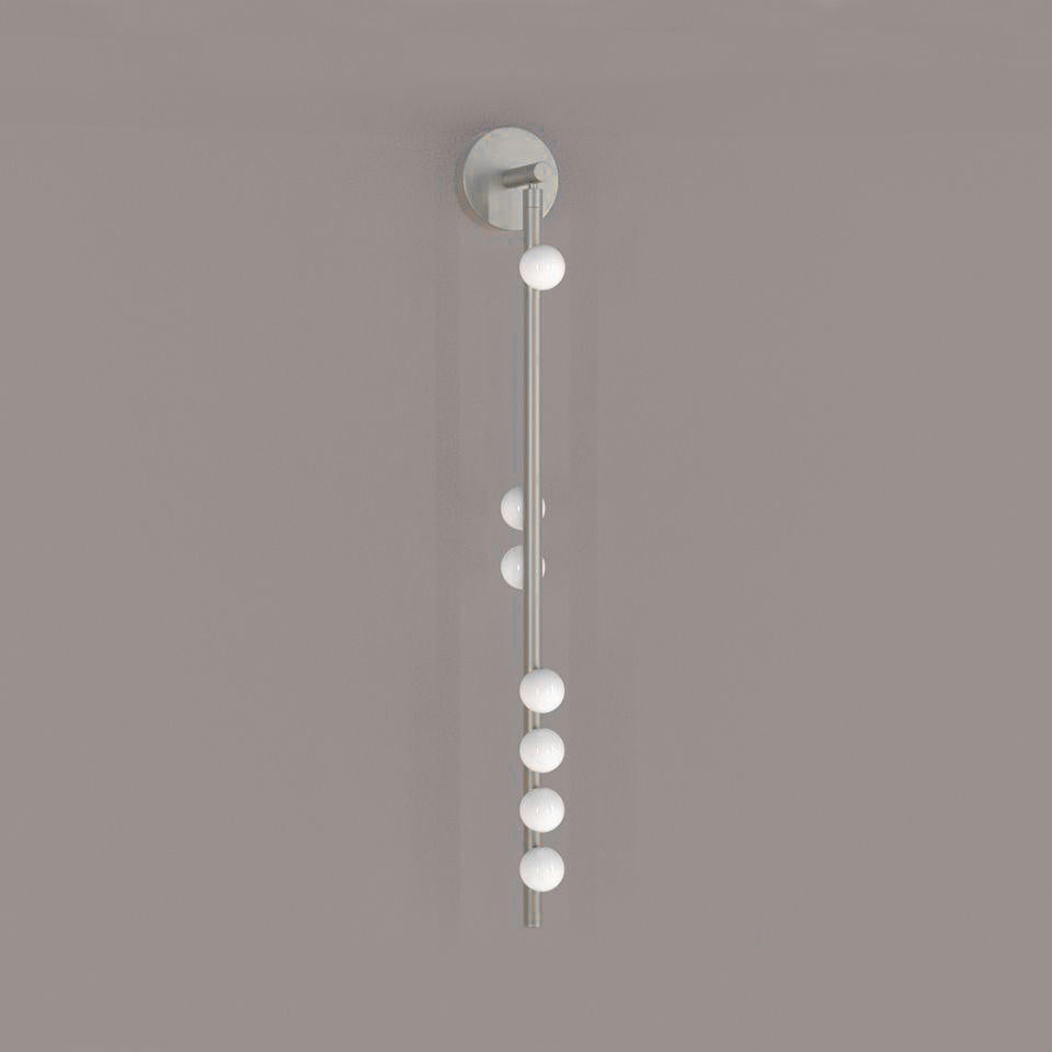 Brass Glass Tube Plug-in Wall Lamp | Brass & Glass | White