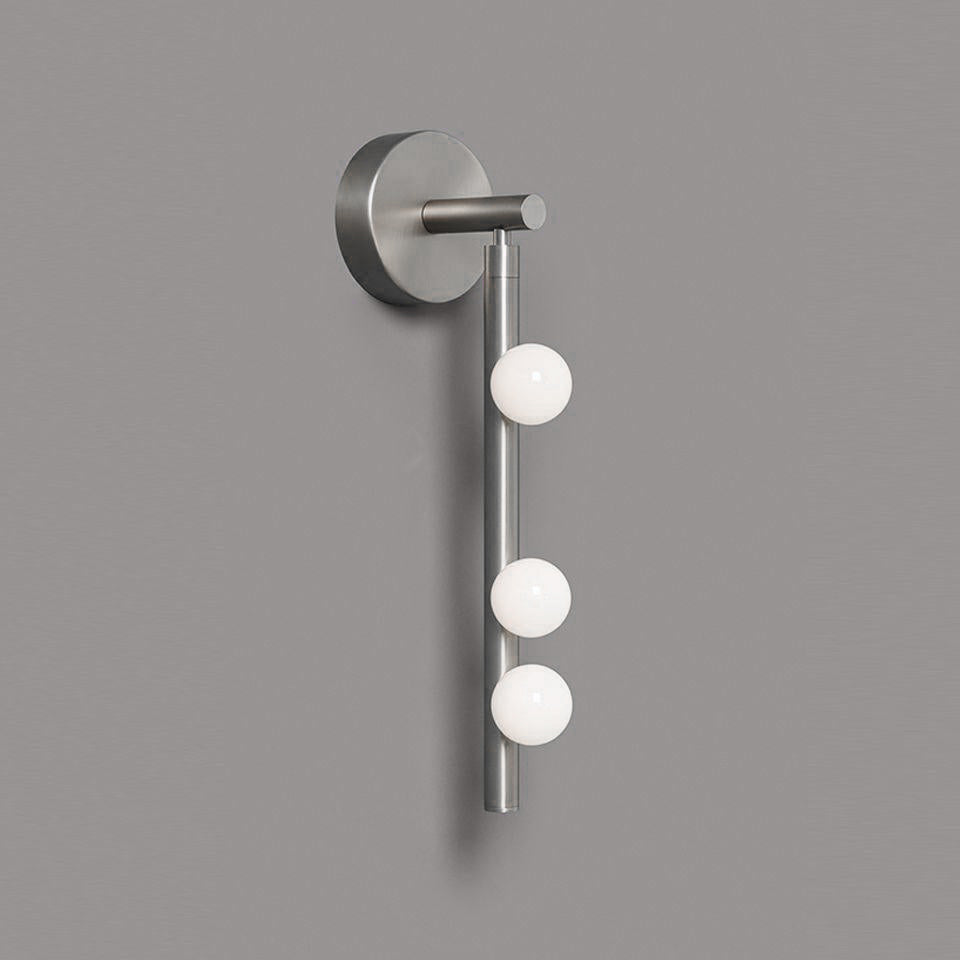 Brass Glass Tube Plug-in Wall Lamp | Brass & Glass | White