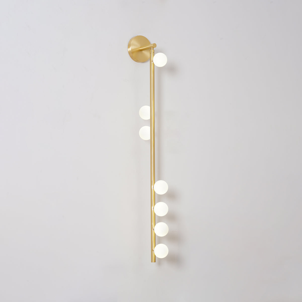 Brass Glass Tube Wall Lamp | Warm LED Illumination | Set of 2