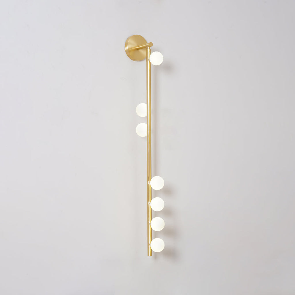 Brass Glass Tube Plug-in Wall Lamp | Brass & Glass | White