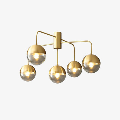 Brass Ceiling Lamp | Glass & Brass | Gold or Black Finish