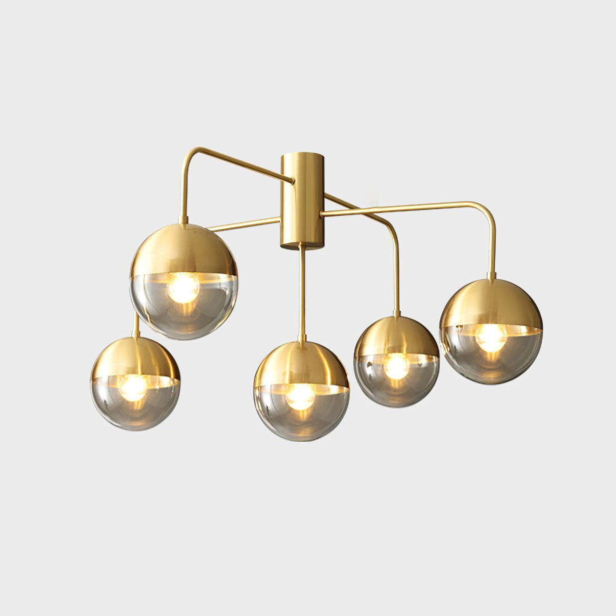 Brass Ceiling Lamp | Glass & Brass | Gold or Black Finish