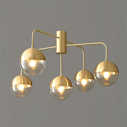 Brass Ceiling Lamp | Glass & Brass | Gold or Black Finish