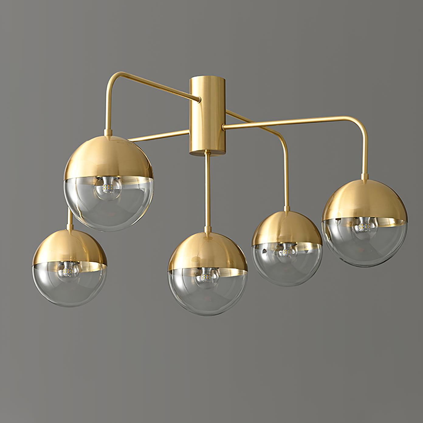 Brass Ceiling Lamp | Glass & Brass | Gold or Black Finish