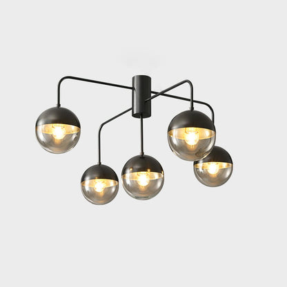 Brass Ceiling Lamp | Glass & Brass | Gold or Black Finish