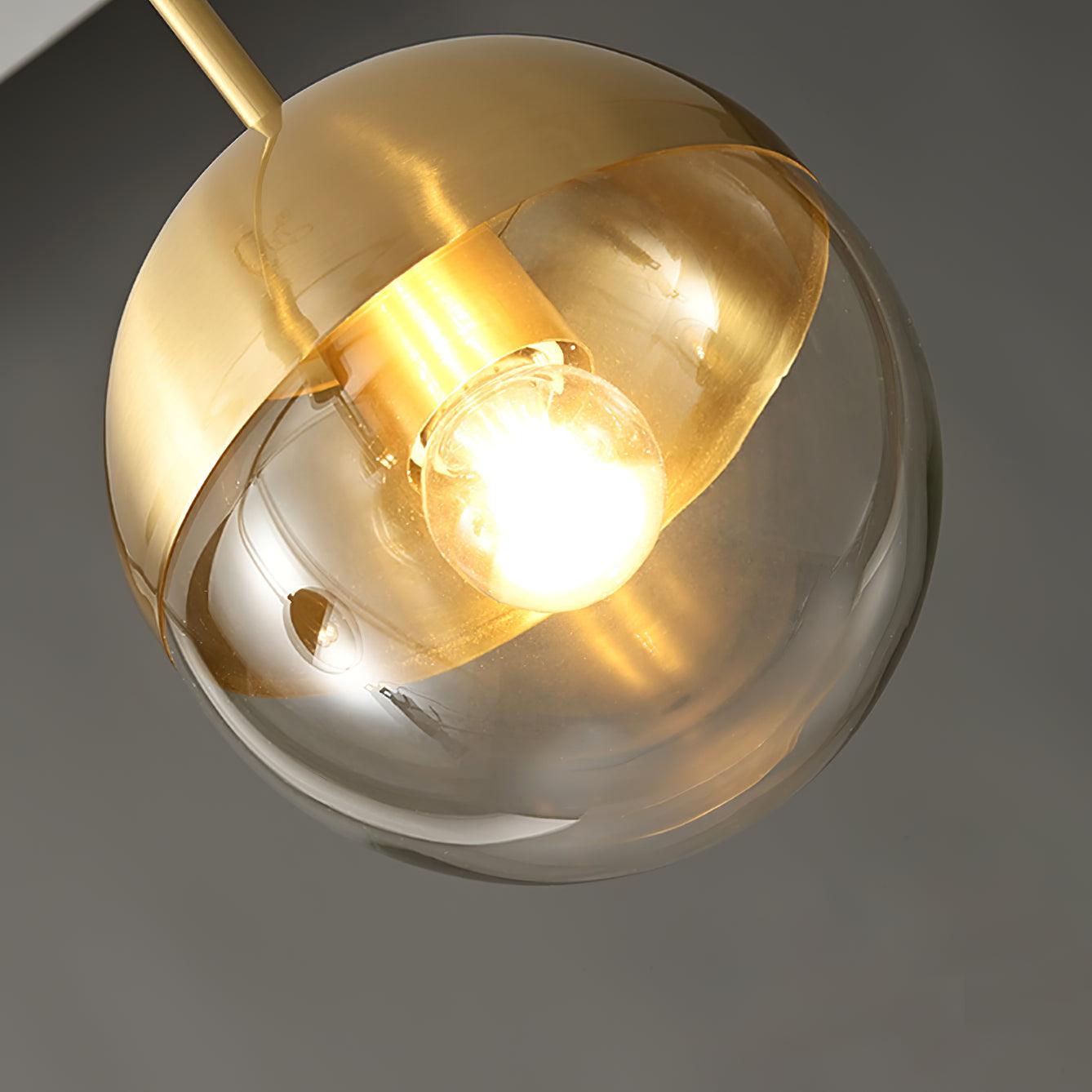 Brass Ceiling Lamp | Glass & Brass | Gold or Black Finish