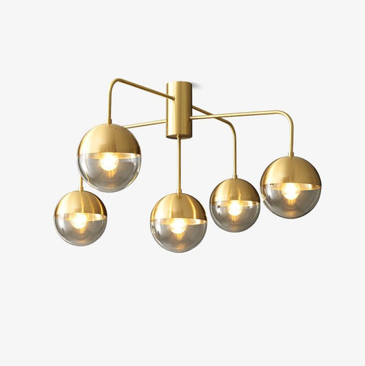 Brass Ceiling Lamp | Glass & Brass | Gold or Black Finish