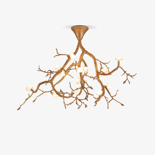 Tree Branches Ceiling Lamp | Pure Copper & Ceramic | 120cm Diameter