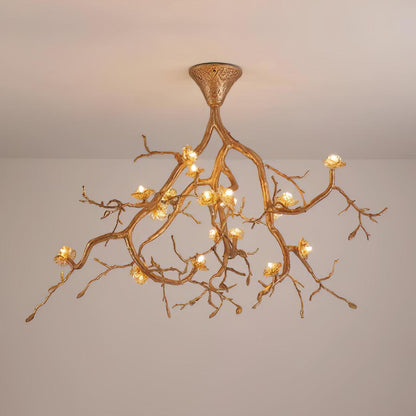 Tree Branches Ceiling Lamp | Pure Copper & Ceramic | 120cm Diameter