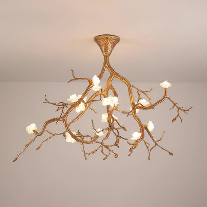 Tree Branches Ceiling Lamp | Pure Copper & Ceramic | 120cm Diameter