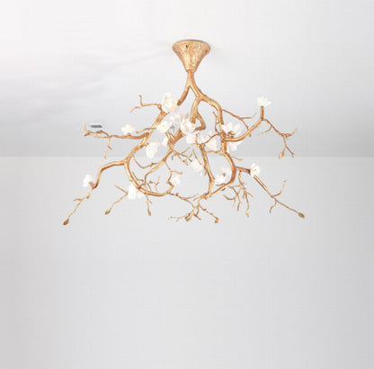 Tree Branches Ceiling Lamp | Pure Copper & Ceramic | 120cm Diameter