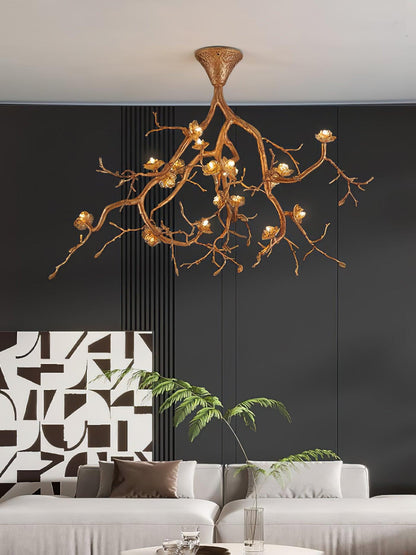Tree Branches Ceiling Lamp | Pure Copper & Ceramic | 120cm Diameter