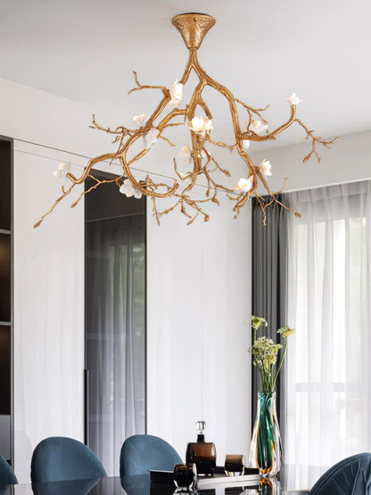 Tree Branches Ceiling Lamp | Pure Copper & Ceramic | 120cm Diameter
