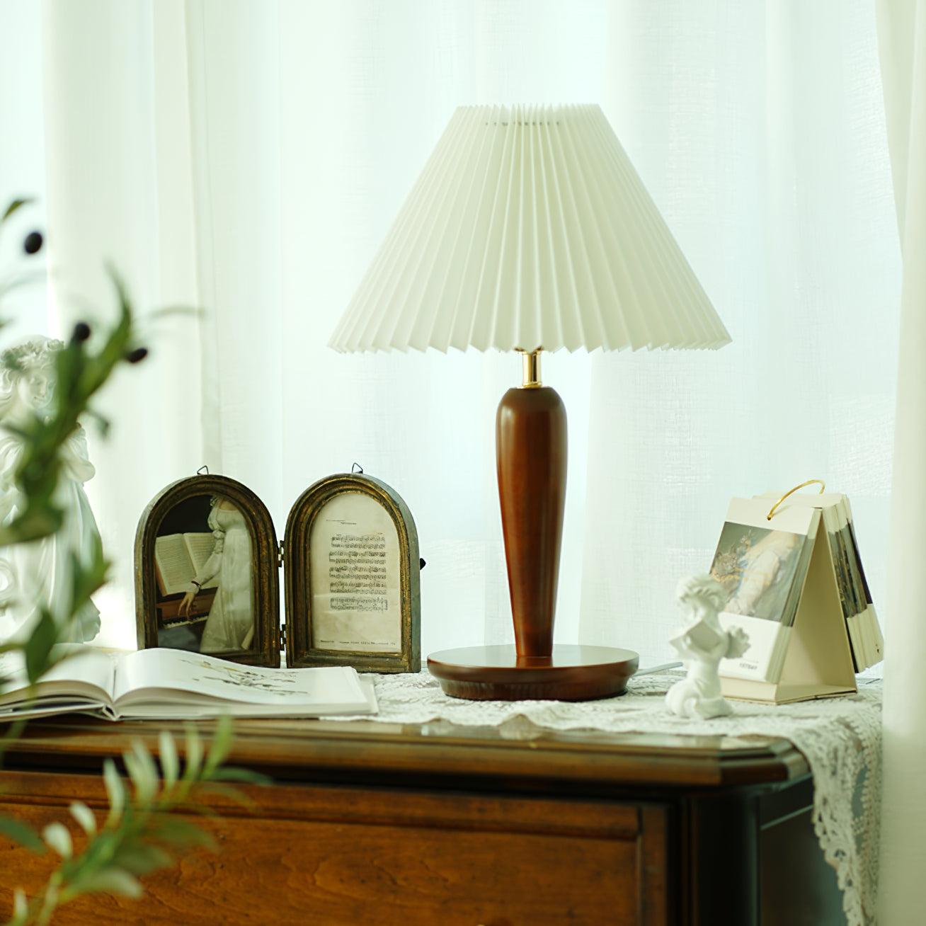 Brentwood Table Lamp | Fabric, Metal, Iron, Wooden | White Shade