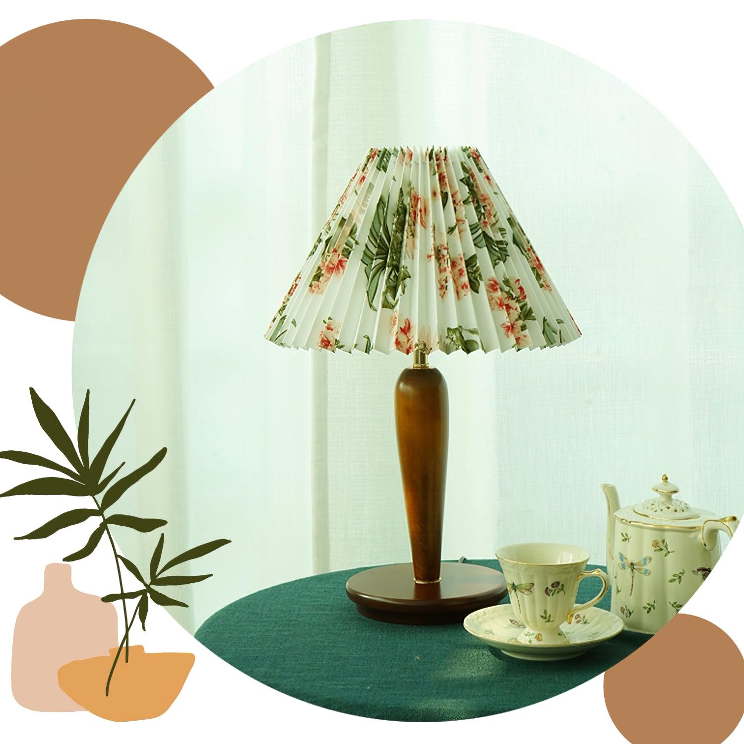 Brentwood Table Lamp | Fabric, Metal, Iron, Wooden | White Shade