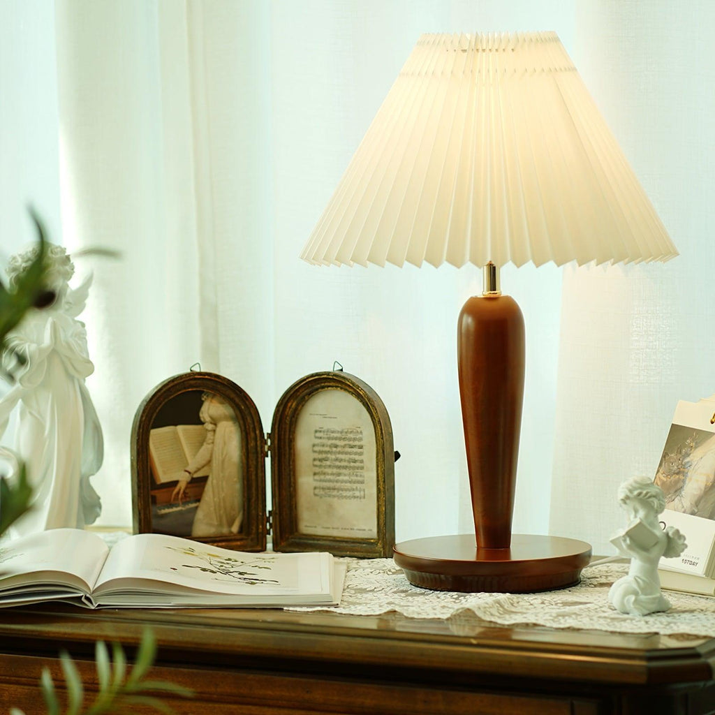 Brentwood Table Lamp | Fabric, Metal, Iron, Wooden | White Shade