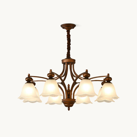 Bellrose Chandelier | Metal & Frosted Glass | Reddish Brown, 3-10 Lights
