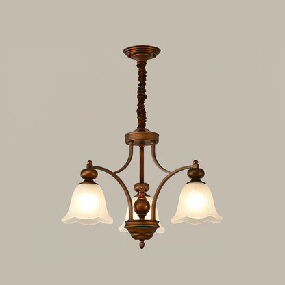 Bellrose Chandelier | Metal & Frosted Glass | Reddish Brown, 3-10 Lights