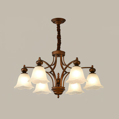 Bellrose Chandelier | Metal & Frosted Glass | Reddish Brown, 3-10 Lights