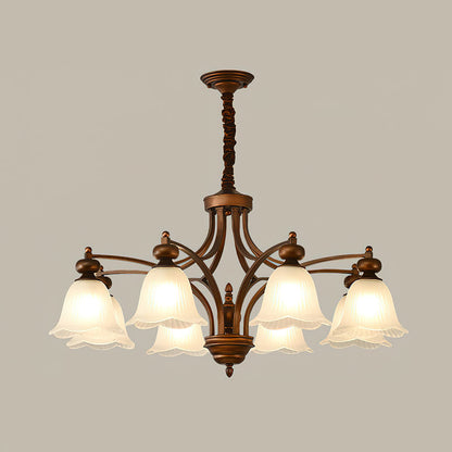 Bellrose Chandelier | Metal & Frosted Glass | Reddish Brown, 3-10 Lights