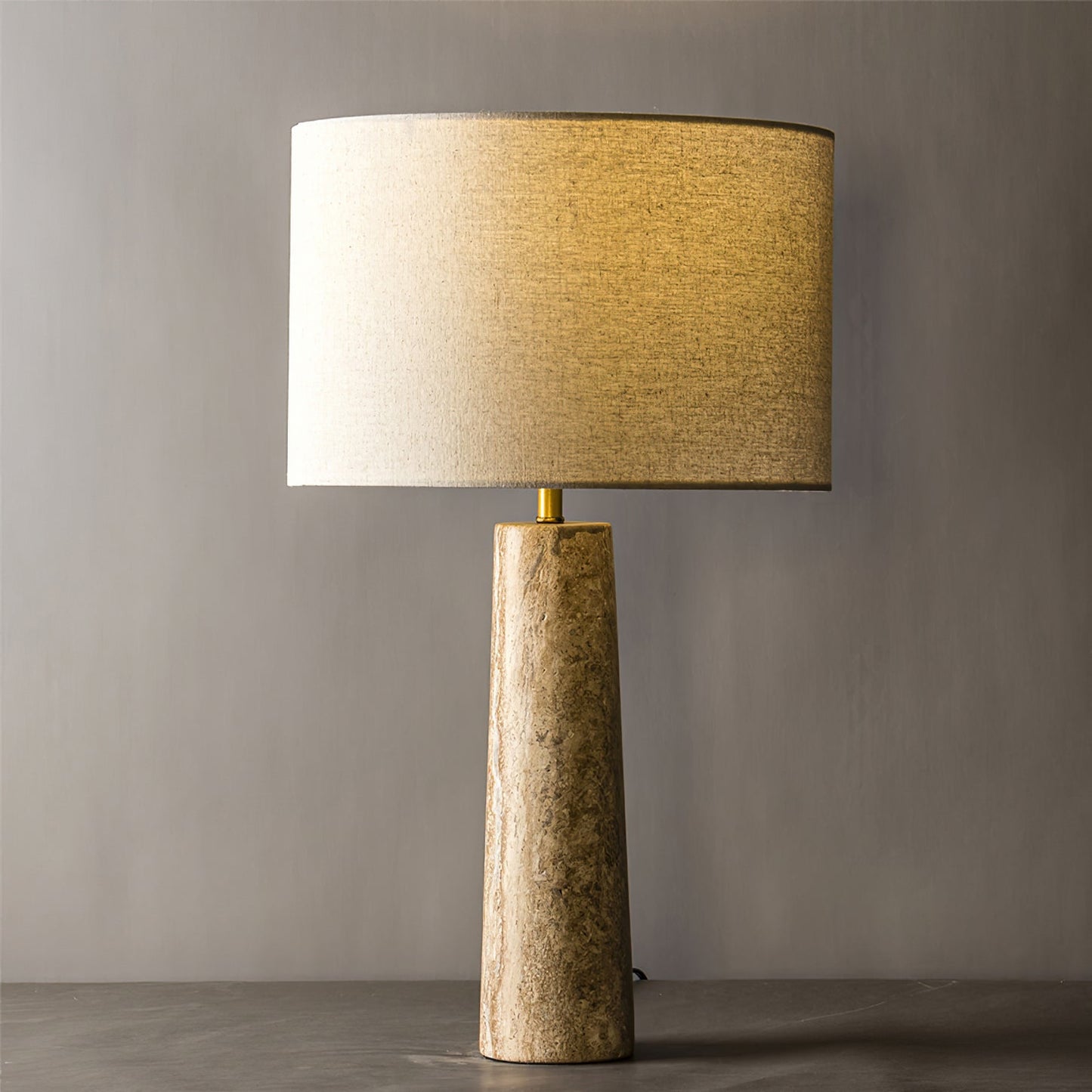 Brixton Table Lamp | Natural Wood & Linen | Beige