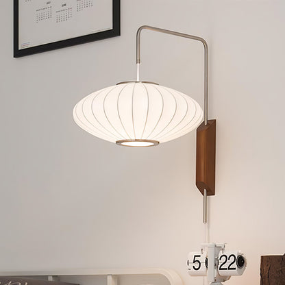 Nelson Wall Sconce | White Polymer & Walnut | Midcentury Design